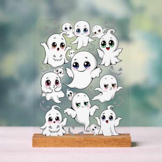 Baby Ghosts Spooky Schattigee Halloween Mood Acryl Bord (Neutraal)