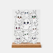 Baby Ghosts Spooky Schattigee Halloween Mood Acryl Bord (Voorkant)