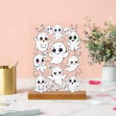 Baby Ghosts Spooky Schattigee Halloween Mood Acryl Bord (Huwelijk)