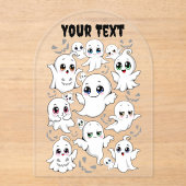 Baby Ghosts Spooky Schattigee Halloween Mood Acryl Uitnodigingen (Voorkant)