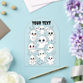 Baby Ghosts Spooky Schattigee Halloween Mood Acryl Uitnodigingen (Insitu (Huwelijk))