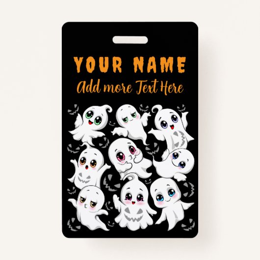 Baby Ghosts Spooky Schattigee Halloween Mood Badge (Voorkant)