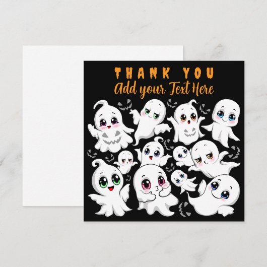 Baby Ghosts Spooky Schattigee Halloween Mood Bedankkaart (Voorkant / Achterkant)