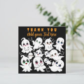 Baby Ghosts Spooky Schattigee Halloween Mood Bedankkaart (Staand voorkant)