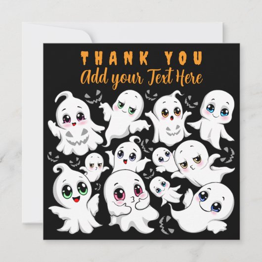 Baby Ghosts Spooky Schattigee Halloween Mood Bedankkaart (Voorkant)