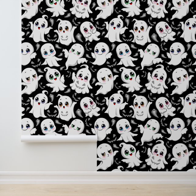 Baby Ghosts Spooky Schattigee Halloween Mood Behang (Applicatie)