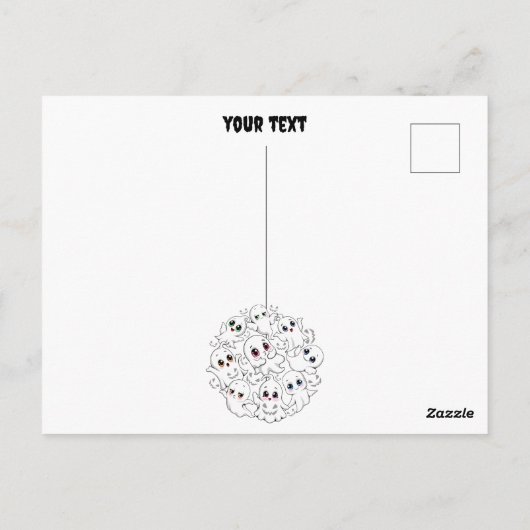 Baby Ghosts Spooky Schattigee Halloween Mood Briefkaart (Achterkant)