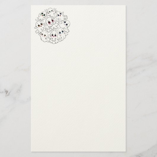 Baby Ghosts Spooky Schattigee Halloween Mood Briefpapier (Voorkant)