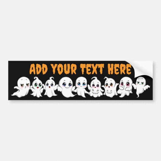 Baby Ghosts Spooky Schattigee Halloween Mood Bumpersticker (Voorkant)