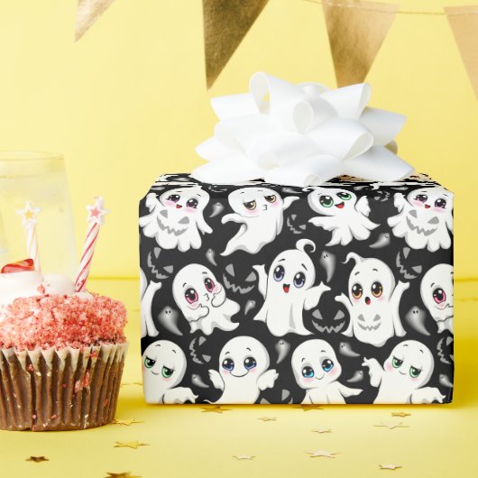 Baby Ghosts Spooky Schattigee Halloween Mood Cadeaupapier (Verjaardagsfeest)