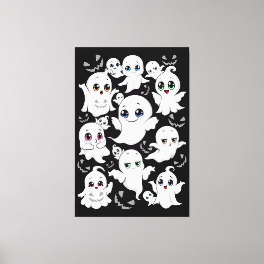 Baby Ghosts Spooky Schattigee Halloween Mood Canvas Afdruk (Voorkant)