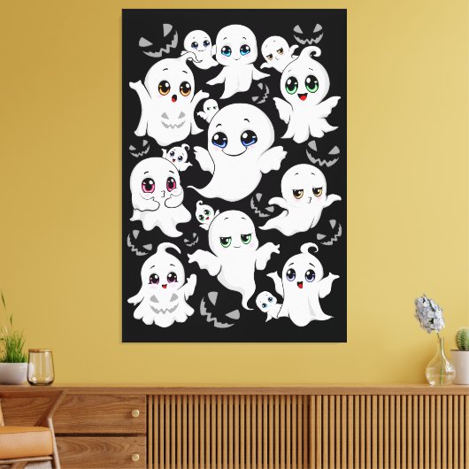 Baby Ghosts Spooky Schattigee Halloween Mood Canvas Afdruk (Insitu (Woonkamer))