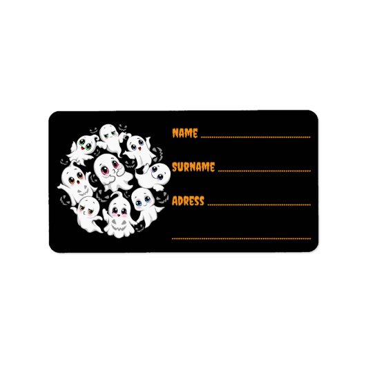 Baby Ghosts Spooky Schattigee Halloween Mood Etiket (Voorkant)