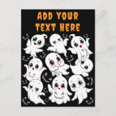 Baby Ghosts Spooky Schattigee Halloween Mood Feestdagenkaart (Voorkant)