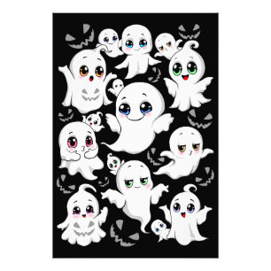 Baby Ghosts Spooky Schattigee Halloween Mood Foto Afdruk