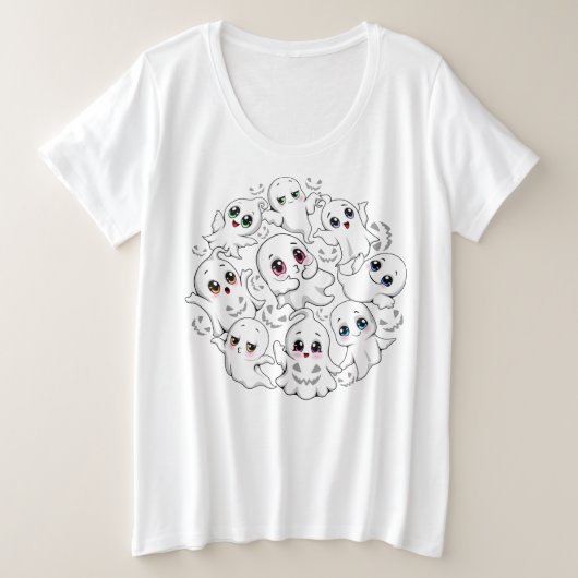 Baby Ghosts Spooky Schattigee Halloween Mood Grote Maat T-shirt (Design voorkant)