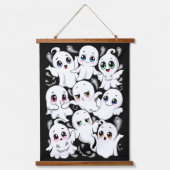 Baby Ghosts Spooky Schattigee Halloween Mood Hangend Wandkleed (Voorkant)