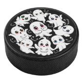 Baby Ghosts Spooky Schattigee Halloween Mood Hockey Puck (3/4)