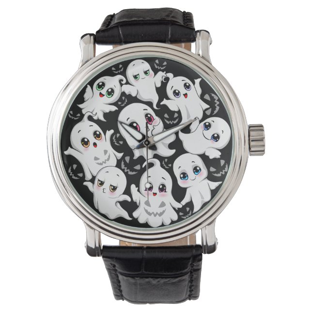 Baby Ghosts Spooky Schattigee Halloween Mood Horloge (Voorkant)