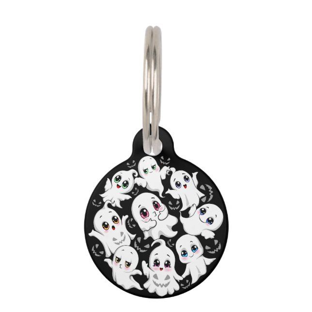 Baby Ghosts Spooky Schattigee Halloween Mood Huisdierpenning (Voorkant)