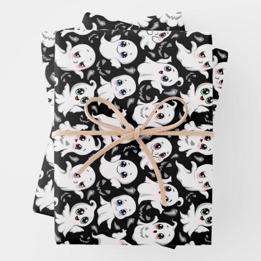 Baby Ghosts Spooky Schattigee Halloween Mood Inpakpapier Vel (In situ)