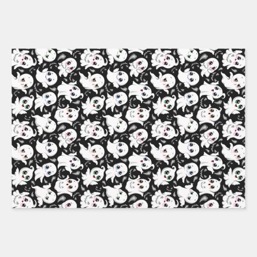 Baby Ghosts Spooky Schattigee Halloween Mood Inpakpapier Vel (Voorkant)