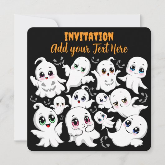 Baby Ghosts Spooky Schattigee Halloween Mood Kaart (Voorkant)