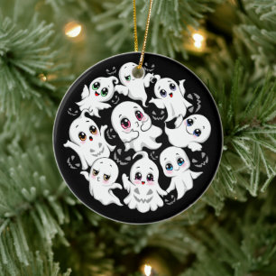 Baby Ghosts Spooky Schattigee Halloween Mood Keramisch Ornament