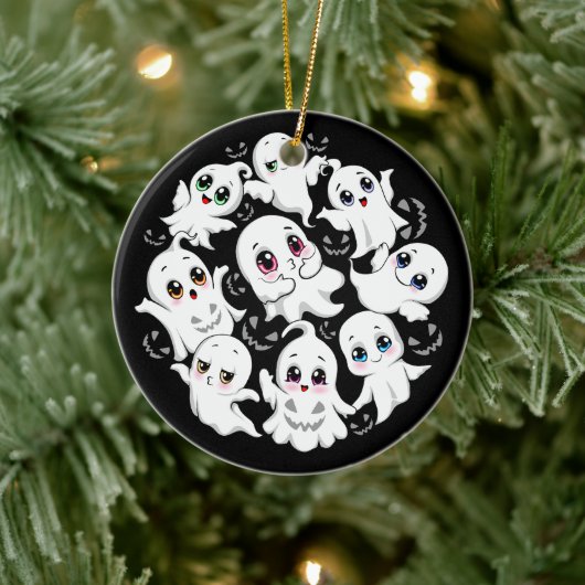 Baby Ghosts Spooky Schattigee Halloween Mood Keramisch Ornament (Boom)