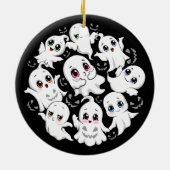 Baby Ghosts Spooky Schattigee Halloween Mood Keramisch Ornament (Achterkant)
