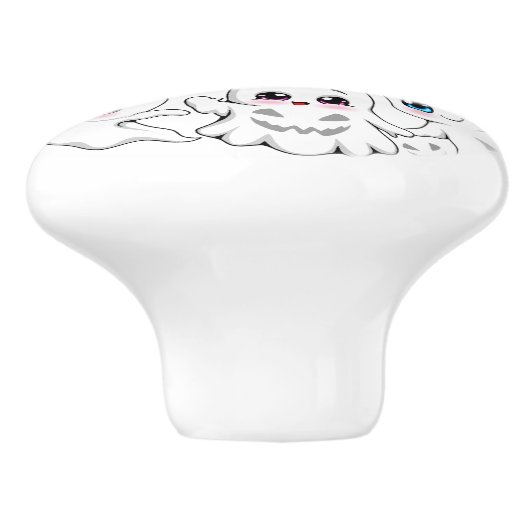 Baby Ghosts Spooky Schattigee Halloween Mood Keramische Knop (Zijkant)