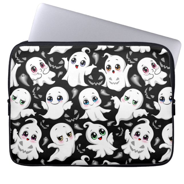 Baby Ghosts Spooky Schattigee Halloween Mood Laptop Sleeve (Voorkant)