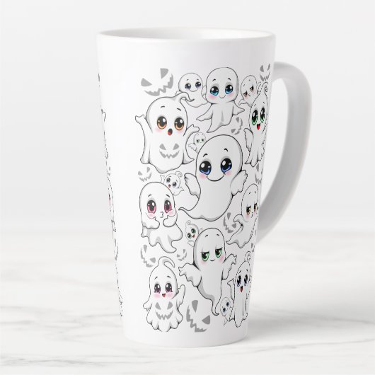 Baby Ghosts Spooky Schattigee Halloween Mood Latte Mok (Rechterhoek)