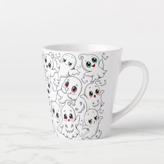 Baby Ghosts Spooky Schattigee Halloween Mood Latte Mok (Rechts)