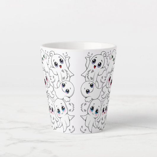 Baby Ghosts Spooky Schattigee Halloween Mood Latte Mok (Voorkant)