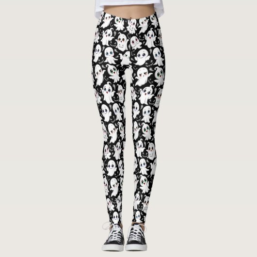 Baby Ghosts Spooky Schattigee Halloween Mood Leggings (Voorkant)