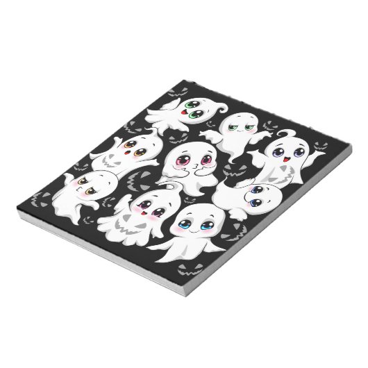 Baby Ghosts Spooky Schattigee Halloween Mood Notitieblok (Linkerzijde)