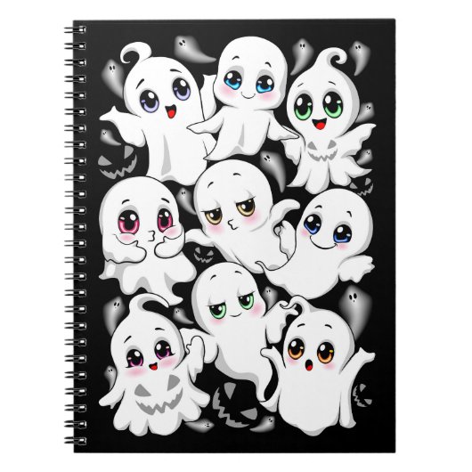 Baby Ghosts Spooky Schattigee Halloween Mood Notitieboek (Voorkant)