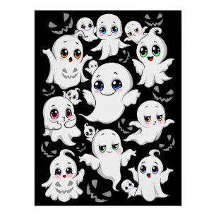 Baby Ghosts Spooky Schattigee Halloween Mood Perfect Poster