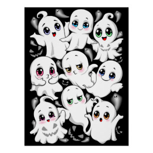Baby Ghosts Spooky Schattigee Halloween Mood Perfect Poster