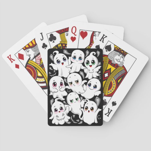Baby Ghosts Spooky Schattigee Halloween Mood Pokerkaarten (Achterkant)