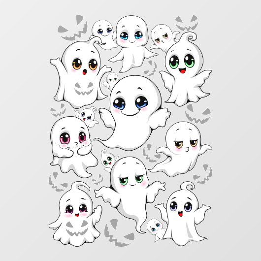 Baby Ghosts Spooky Schattigee Halloween Mood Raamsticker (Vel)