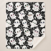 Baby Ghosts Spooky Schattigee Halloween Mood Sherpa Deken (Voorkant)
