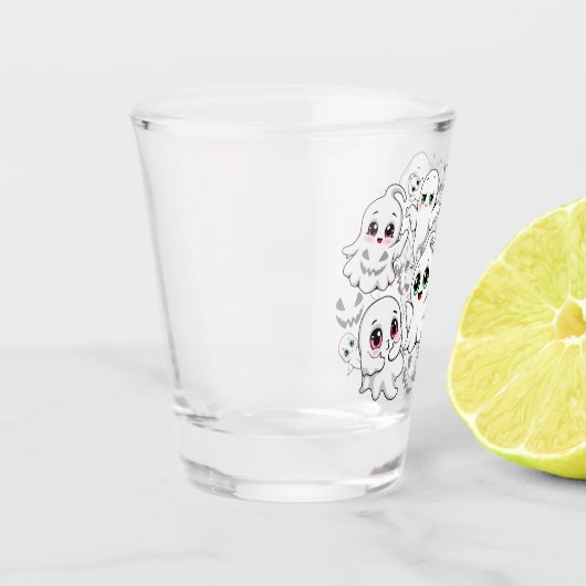 Baby Ghosts Spooky Schattigee Halloween Mood Shot Glas (Links)