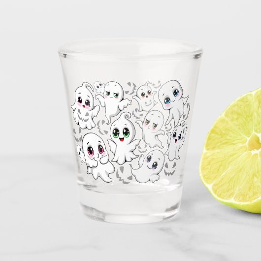 Baby Ghosts Spooky Schattigee Halloween Mood Shot Glas (Voorkant)