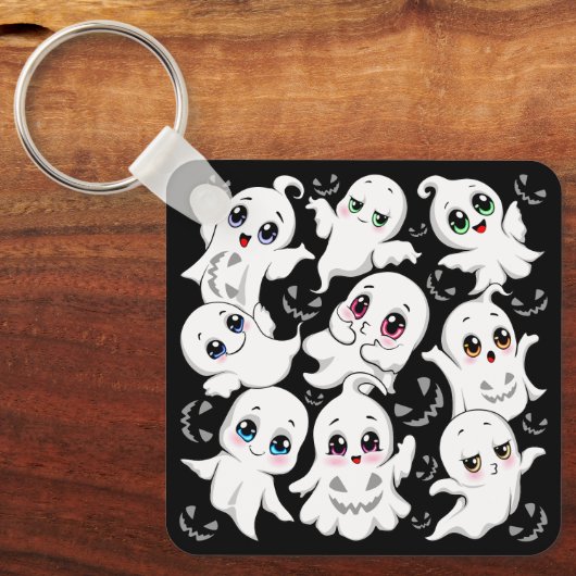 Baby Ghosts Spooky Schattigee Halloween Mood Sleutelhanger (Voorkant)