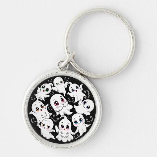 Baby Ghosts Spooky Schattigee Halloween Mood Sleutelhanger (Voorkant)