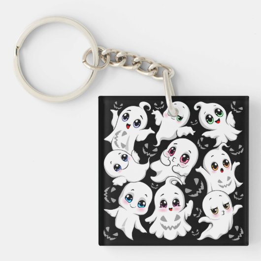 Baby Ghosts Spooky Schattigee Halloween Mood Sleutelhanger (voorkant)