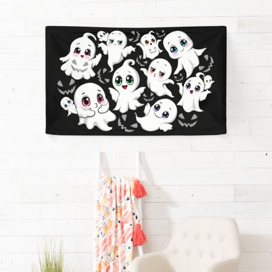 Baby Ghosts Spooky Schattigee Halloween Mood Spandoek (Insitu)