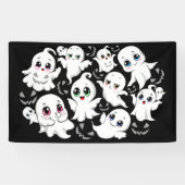 Baby Ghosts Spooky Schattigee Halloween Mood Spandoek (Horizontaal)